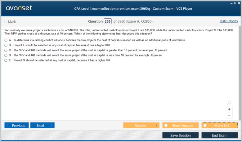 CFA Level 1 Premium VCE Screenshot #4